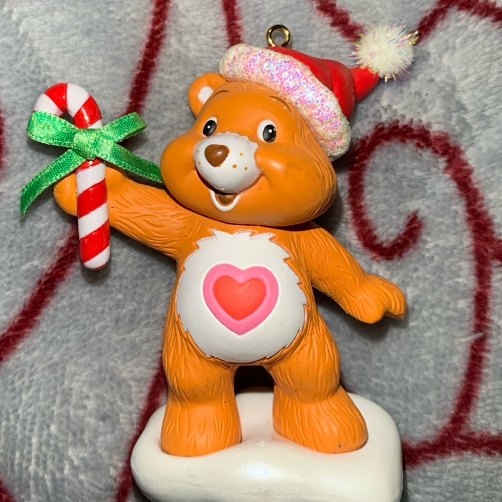 Care Bears Tenderheart Bear Holding Candy Cane Christmas Ornament 2004 TCFC